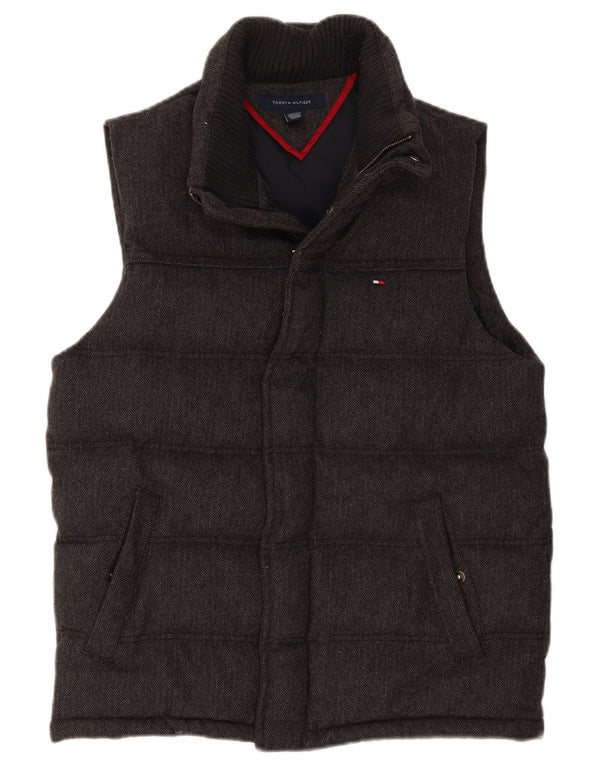 Tommy Hilfiger ανδρική επένδυση Gilet UK 34 XS Γκρι μαλλί ψαροκόκαλο