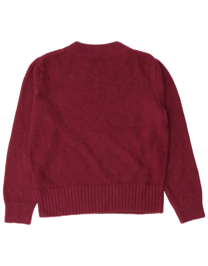Marks & Spencer Γυναικείο πουλόβερ Crop Crew Neck Jumper UK 8 Small Maroon