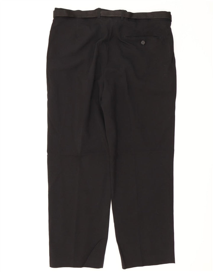 MARKS & SPENCER Ανδρικό παντελόνι Chino με κανονική εφαρμογή W36 L29 μαύρο πολυεστέρα