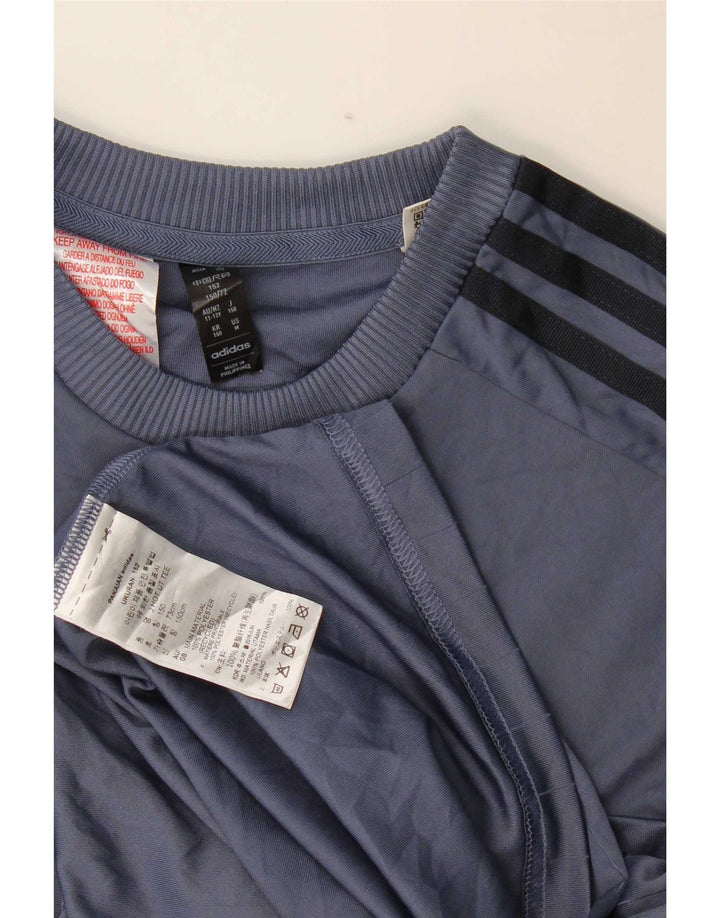 Adidas Boys Graphic T-shirt Top 11-12 Years Navy Blue Polyester