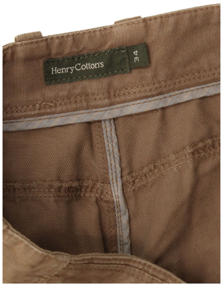 HENRY COTTONS Ανδρικό ίσιο casual παντελόνι W34 L34 Μπεζ βαμβακερό