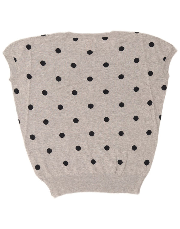 Sun68 γυναικείο κοντομάνικο πουλόβερ με λαιμόκοψη UK 10 Small Grey