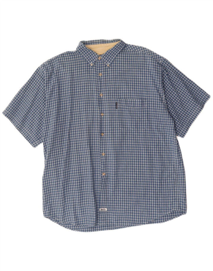 Ανδρικό κοντομάνικο πουκάμισο Ellesse XL Blue Check Cotton
