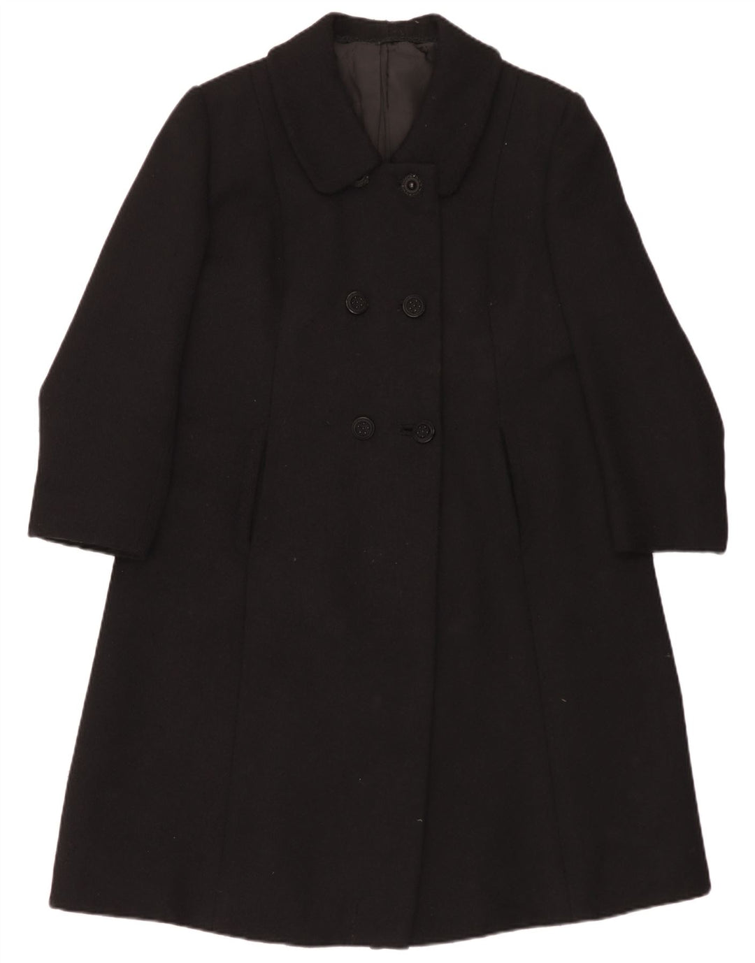 Vintage γυναικείο διπλό παλτό UK 14 Medium Black
