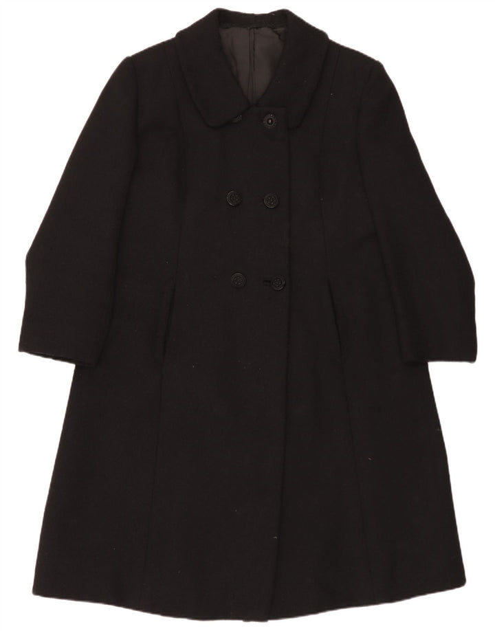 Vintage γυναικείο διπλό παλτό UK 14 Medium Black