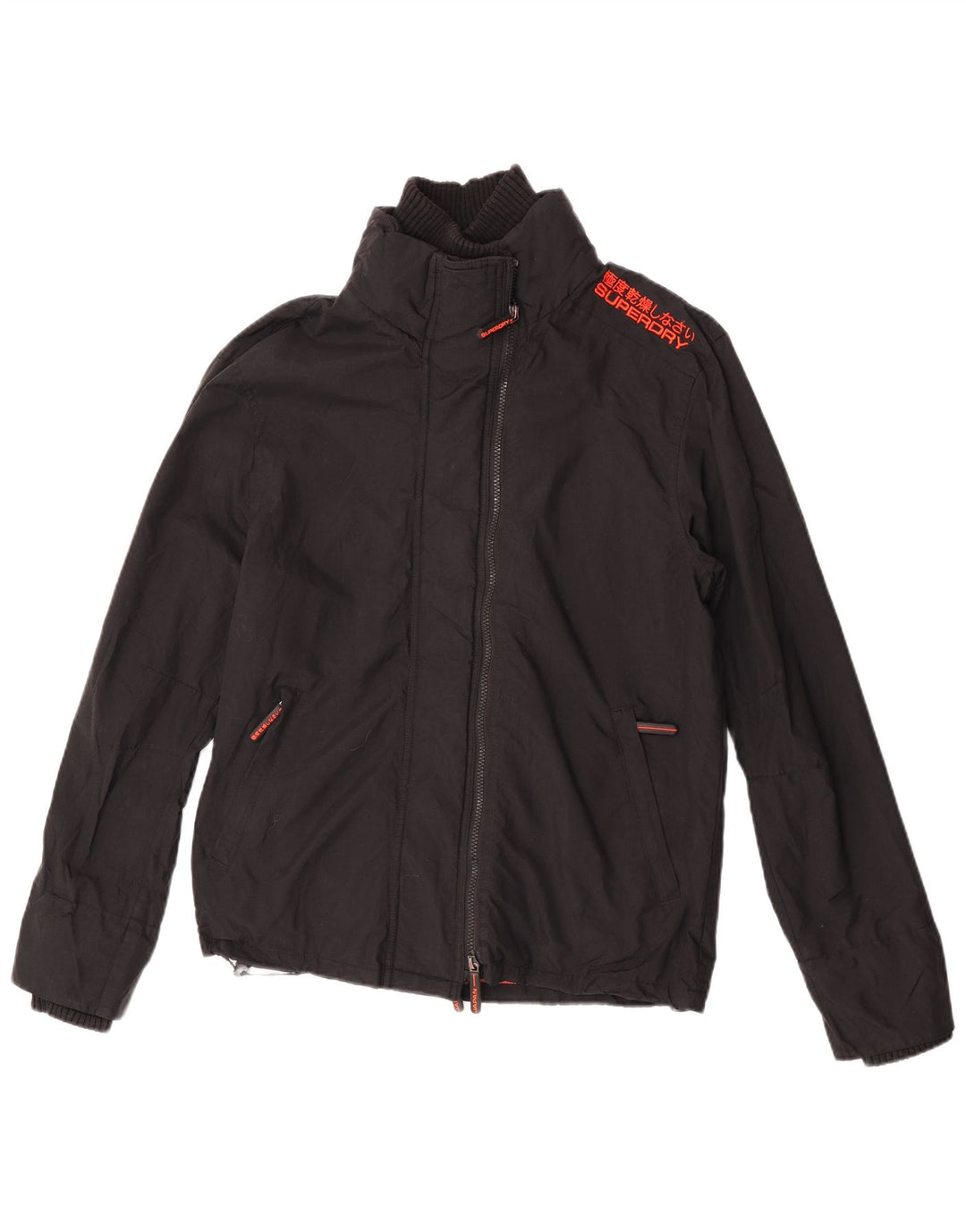 Superdry γυναικείο μπουφάν βροχής UK 16 μεγάλο μαύρο νάιλον