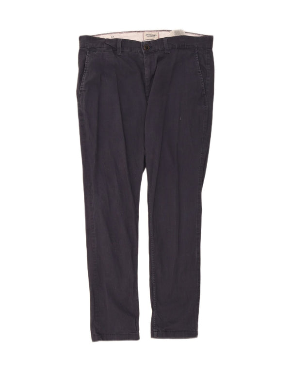 Jack & Jones Ανδρικό Slim Chino Παντελόνι W34 L29 Navy Blue Cotton