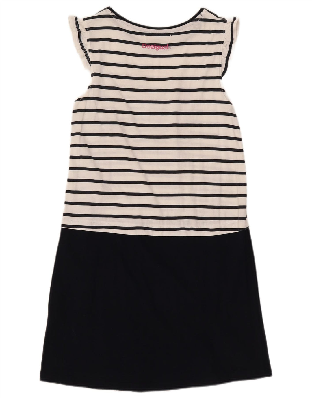 Desigual Girls Graphic Basic φόρεμα 13-14 ετών Λευκό ριγέ βαμβακερό