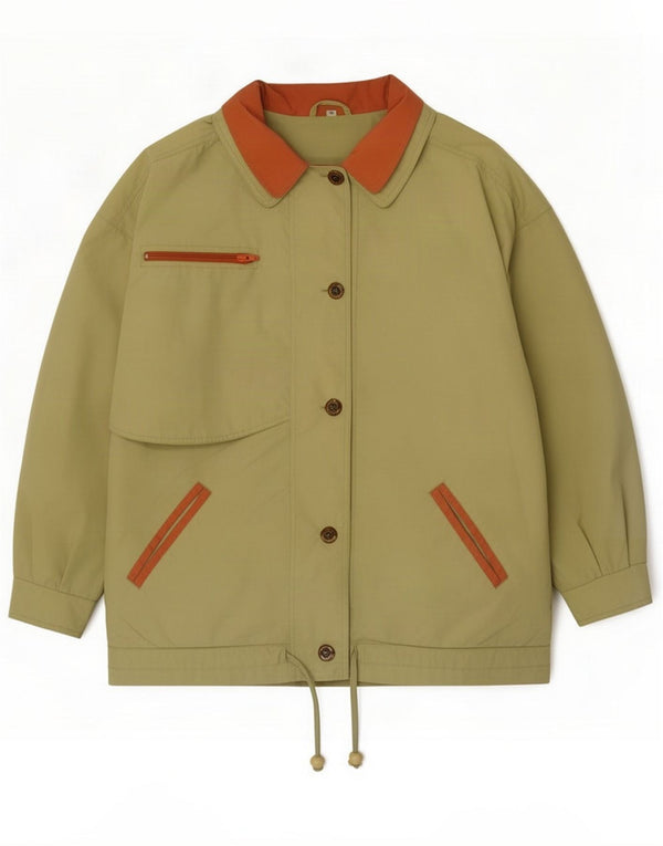 Vintage Γυναικείο Βοηθητικό Μπουφάν UK 18 XL Khaki Colorblock Polyester