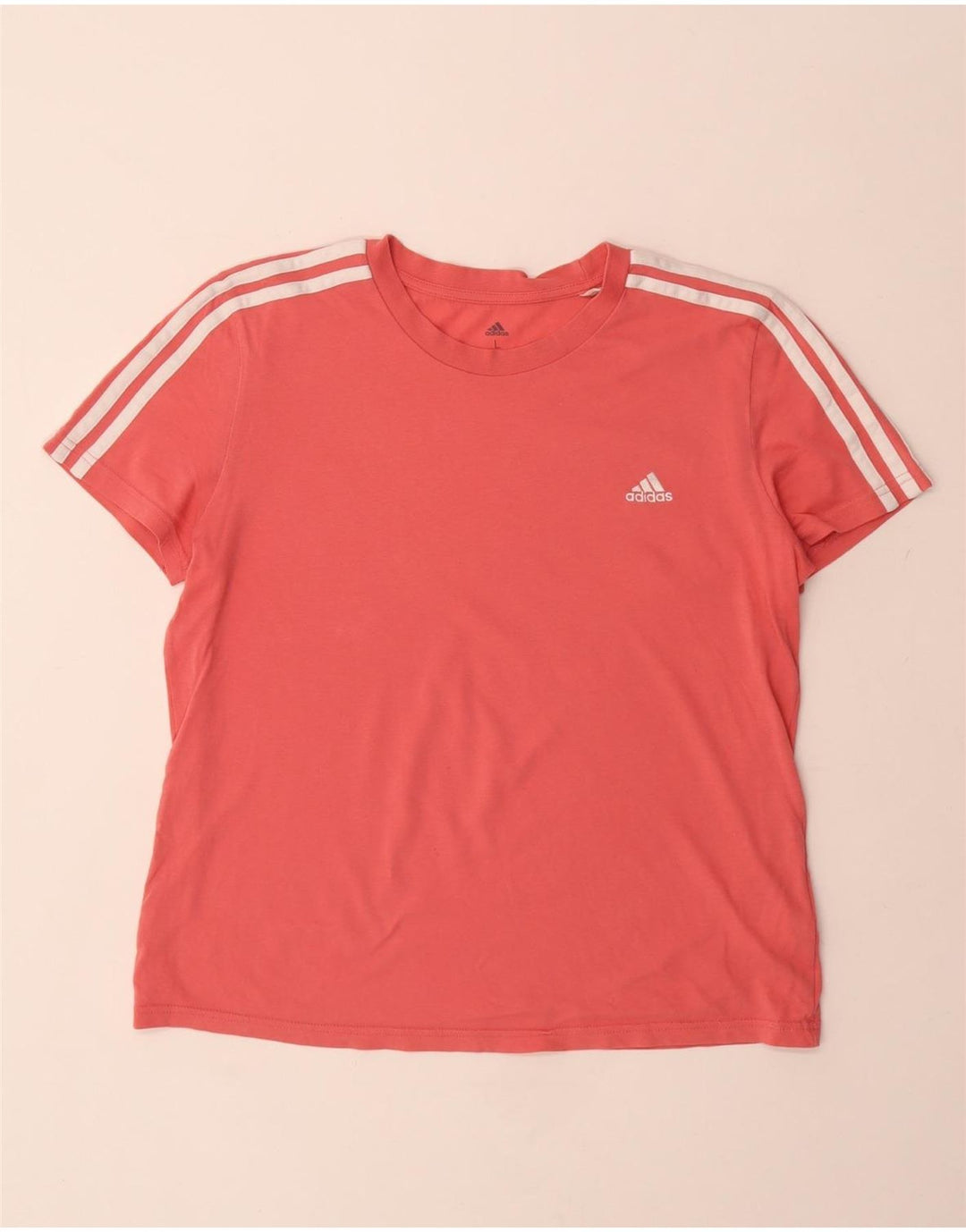 Γυναικείο T-Shirt ADIDAS Top UK 16/18 μεγάλο ροζ βαμβακερό