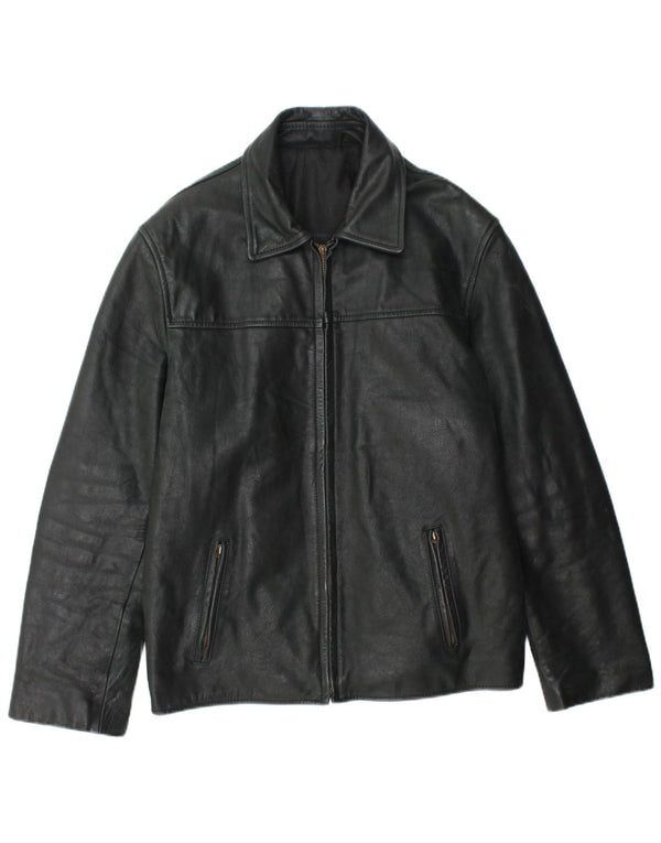 Vintage Ανδρικό Δερμάτινο Μπουφάν UK 38 Medium Black Leather