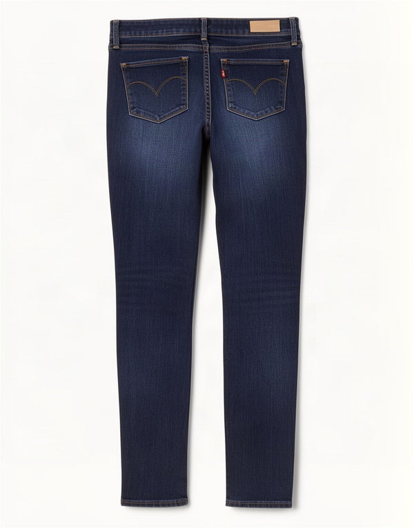 Levi's Womens Bold Curve Modern Rise Skinny Jeans W26 L27 Navy Blue Cotton