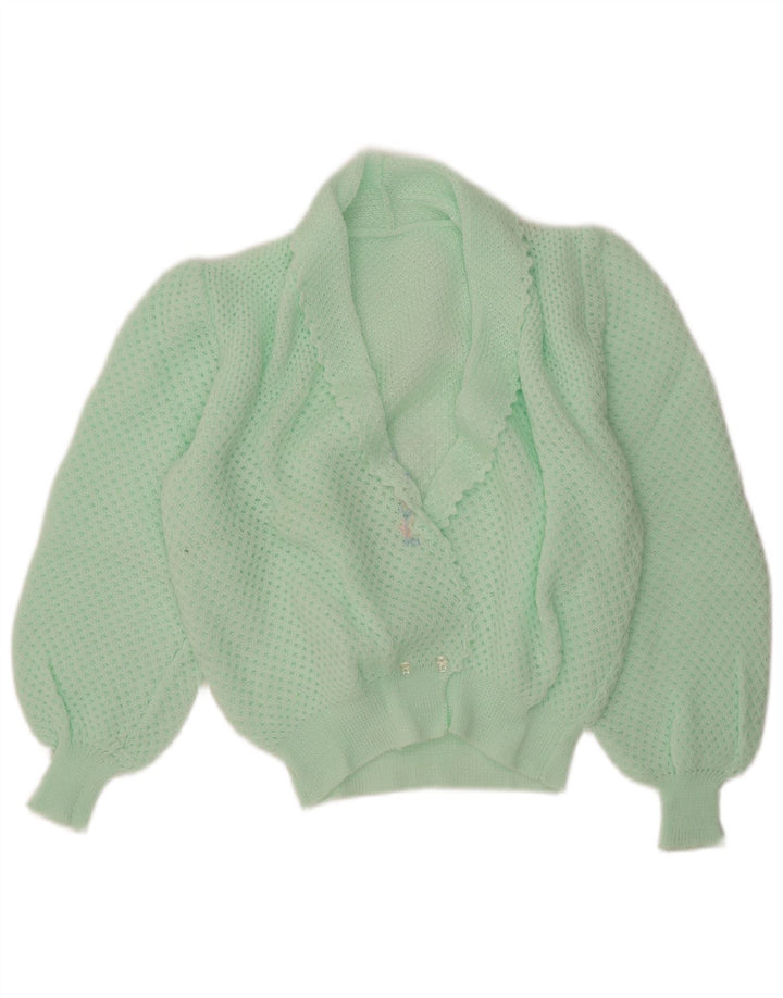 Vintage Γυναικεία Ζακέτα UK 14 Medium Turquoise