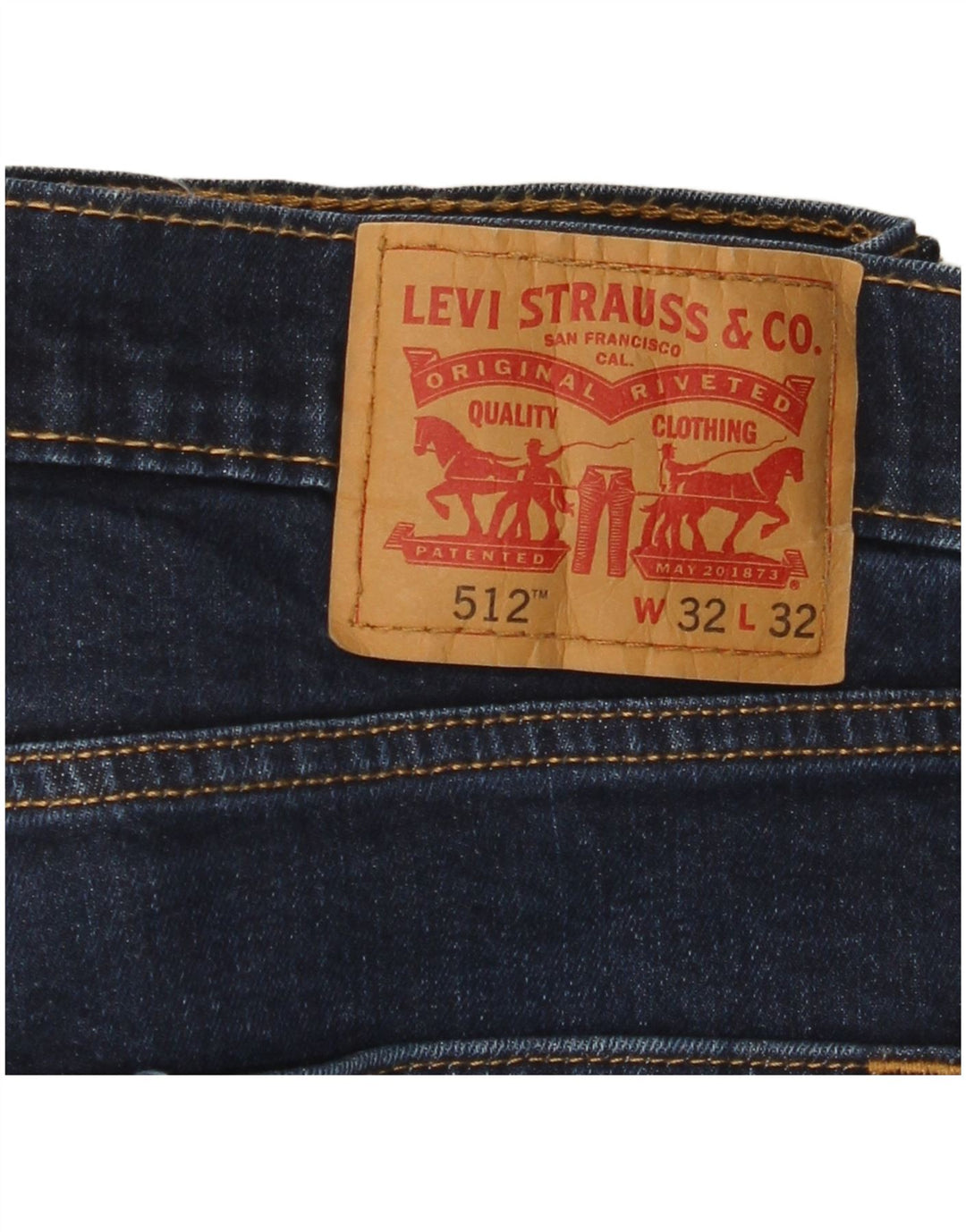 LEVI'S Mens 512 Slim Tapered Jeans W32 L32 Navy Blue Cotton