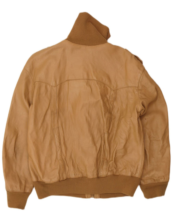 Vintage Ανδρικό Military Bomber Δερμάτινο μπουφάν UK 38 Medium Beige