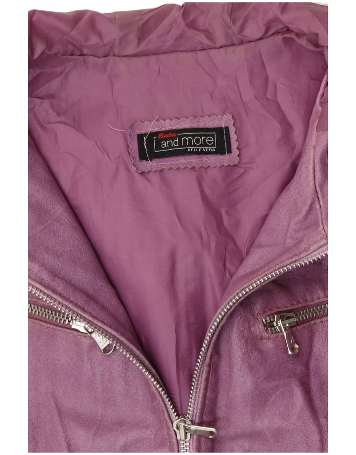 Γυναικείο μπουφάν με κουκούλα BATA AND MORE UK 12 Medium Purple Leather