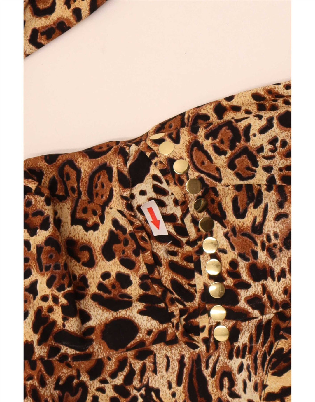 Vintage γυναικείο σακάκι με 2 κουμπιά σακάκι IT 48 XL καφέ Animal print βισκόζη