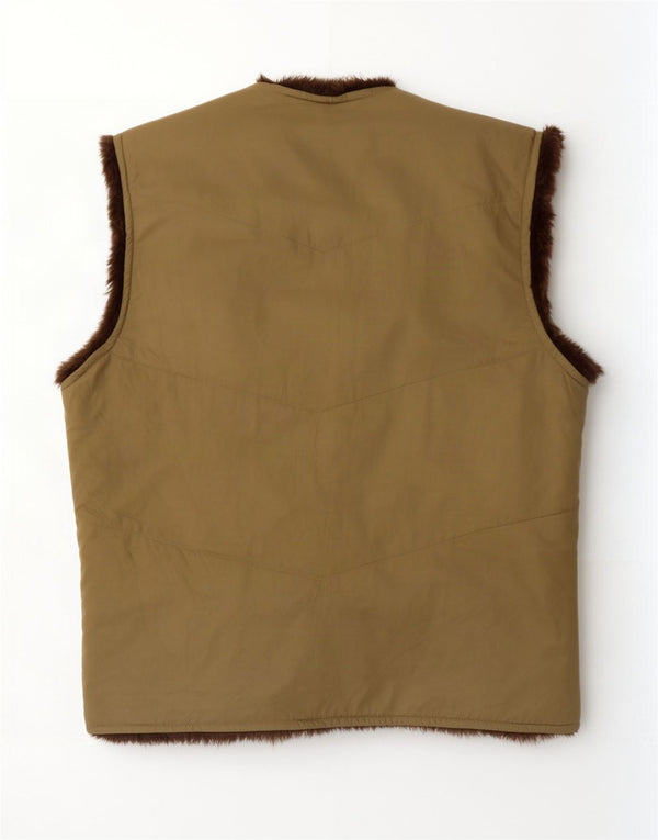 Πένυ Μαύρο Γυναικείο Sherpa Gilet UK 14 Μεγάλο μπεζ χρώμα