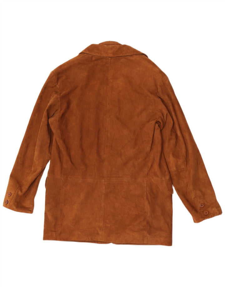 Vintage Ανδρικό Suede Blazer Jacket IT 48 Δερμάτινο μεσαίο καφέ