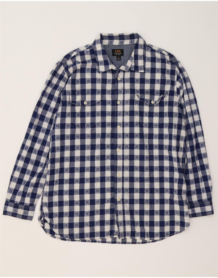 Ανδρικό πουκάμισο Lee Loose Fit XL Navy Blue Check Cotton