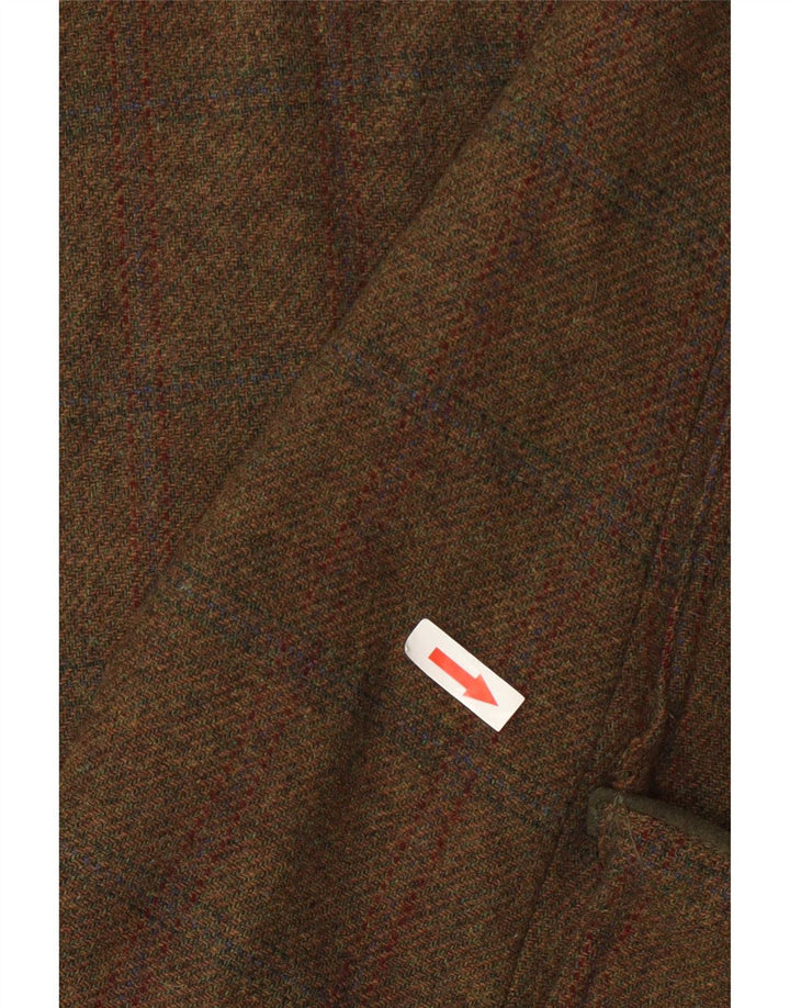 Beretta Mens Gilet UK 40 Large Khaki Check Virgin Wool