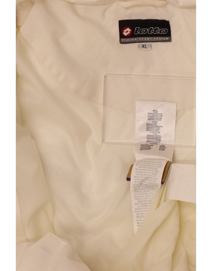 Lotto Ανδρικό μπουφάν με κουκούλα UK 42 XL από λευκό πολυεστέρα