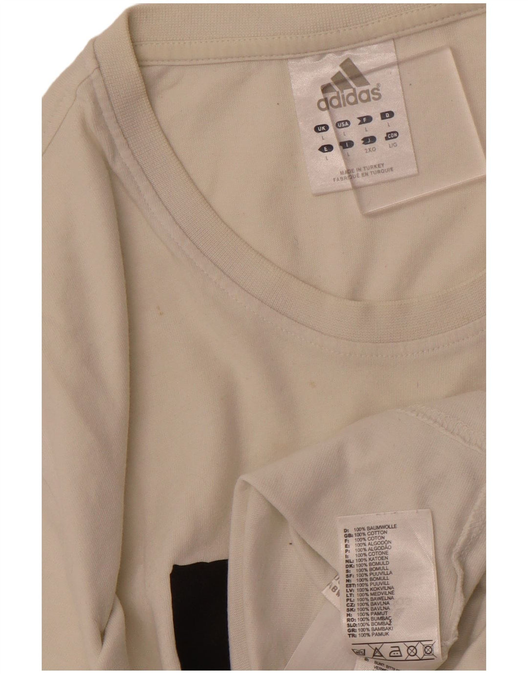 Ανδρικό γραφικό μπλουζάκι ADIDAS Top μεγάλο λευκό βαμβακερό