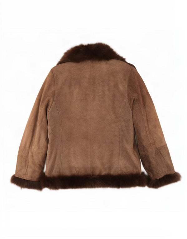 Vintage Γυναικείο Suede Jacket IT 52 2XL Καφέ Δερμάτινο