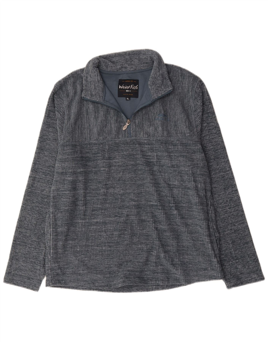 WEIRD FISH Ανδρικό φούτερ με φερμουάρ Jumper UK 18 XL με γκρι φλύκταινα πολυεστέρα