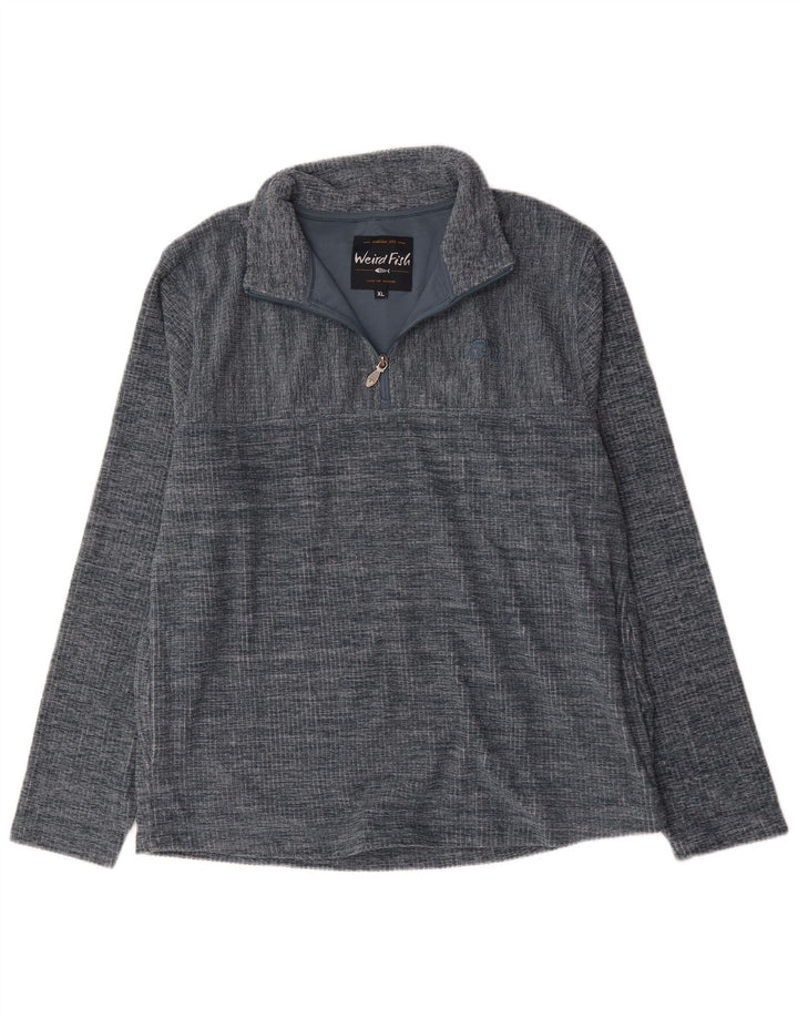 WEIRD FISH Ανδρικό φούτερ με φερμουάρ Jumper UK 18 XL με γκρι φλύκταινα πολυεστέρα