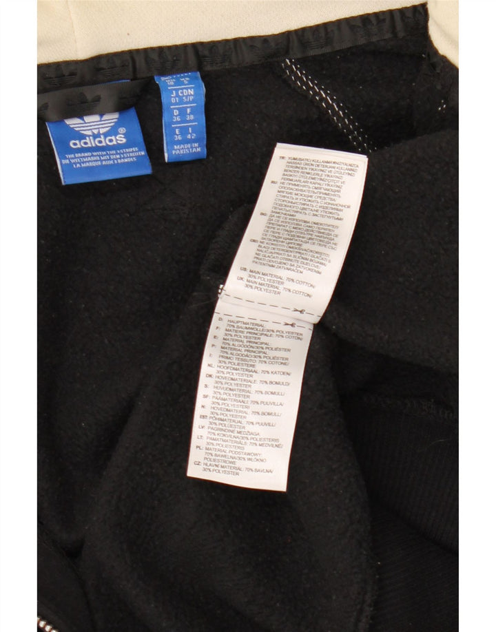 ADIDAS Γυναικείο Γραφικό Hoodie Jumper UK 10 Small Black Cotton