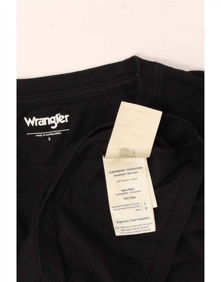 Ανδρικό T-Shirt Wrangler Top μεγάλο μαύρο βαμβακερό