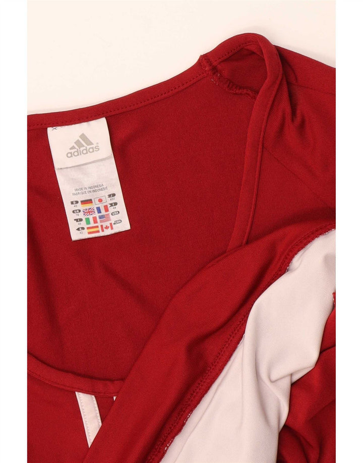 Adidas Γυναικείο T-Shirt Top UK 16 Large Red Polyamide