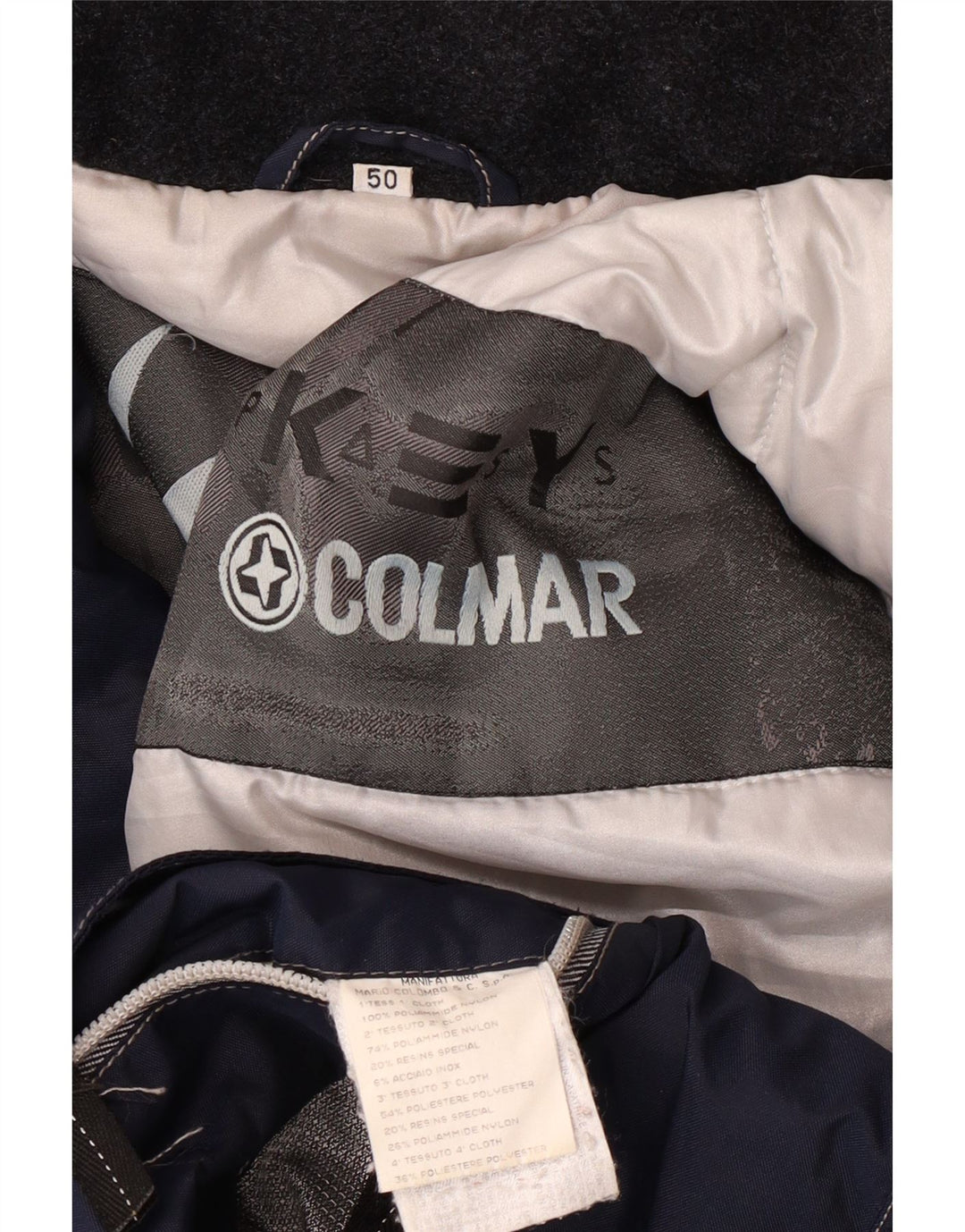 Colmar Ανδρικό μπουφάν σκι με κουκούλα IT 50 Medium Navy Blue Colorblock Polyamide