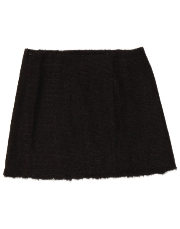 Zara Γυναικεία Μίνι Φούστα Small W26 Black Check Acrylic
