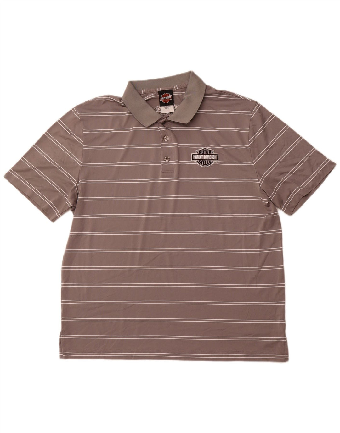Ανδρικό πουκάμισο πόλο HARLEY DAVIDSON XL Γκρι ριγέ πολυεστέρα