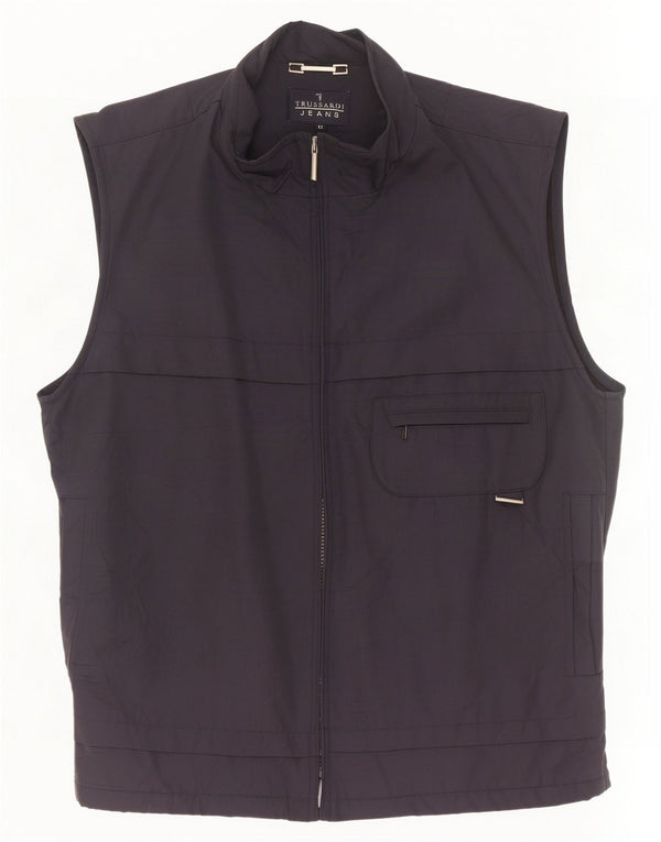 Trussardi Jeans Mens Utility Gilet IT 52 XL Navy Blue