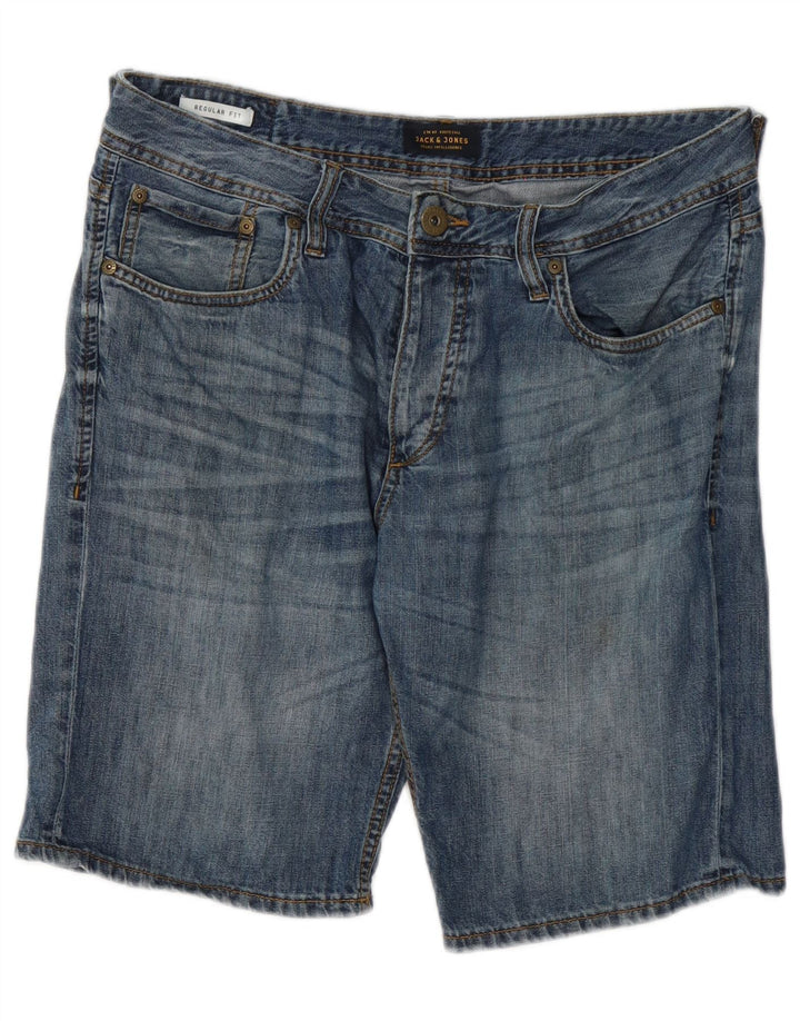 Jack & Jones Ανδρικό τζιν σορτς με κανονική εφαρμογή μεσαίο W32 μπλε βαμβακερό