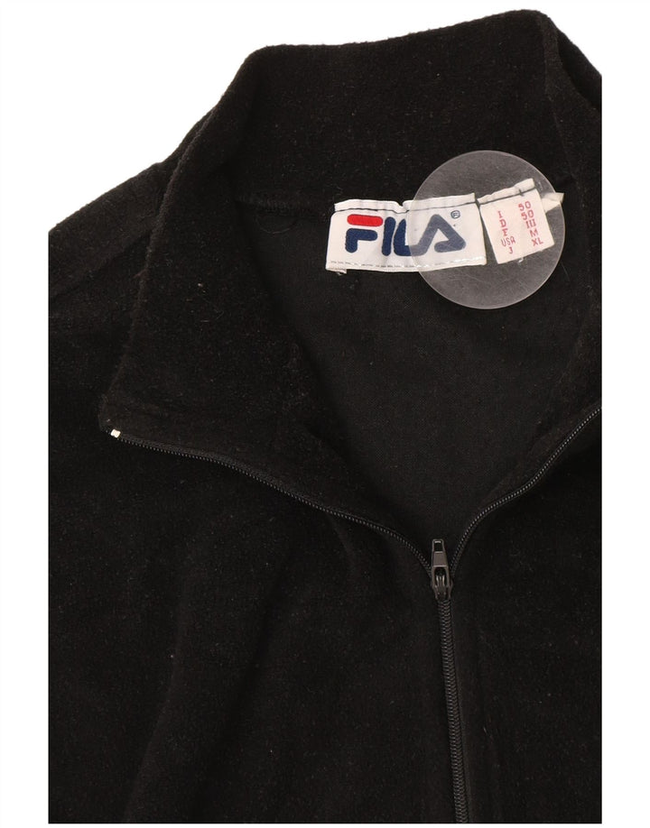 Fila Ανδρικό φερμουάρ Fleece Jumper Μεσαίο Μαύρο