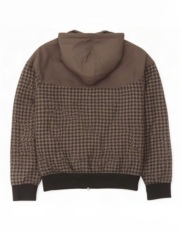 Ανδρικό μπουφάν Nike με κουκούλα UK 34/36 Small Grey Houndstooth Polyester