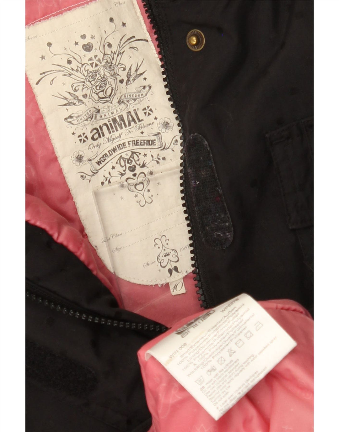 Γυναικείο αντιανεμικό μπουφάν ANIMAL UK 10 Small Black Polyamide