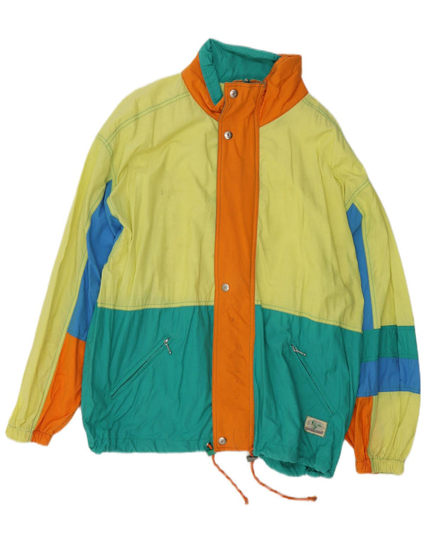 Vintage Ανδρικό Utility Jacket UK 40 Μεγάλο πολύχρωμο Colourblock