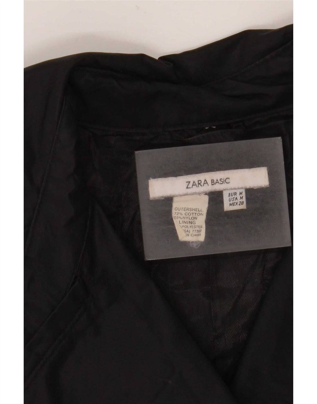 Zara Γυναικεία καμπαρντίνα UK 12 Medium Black Cotton