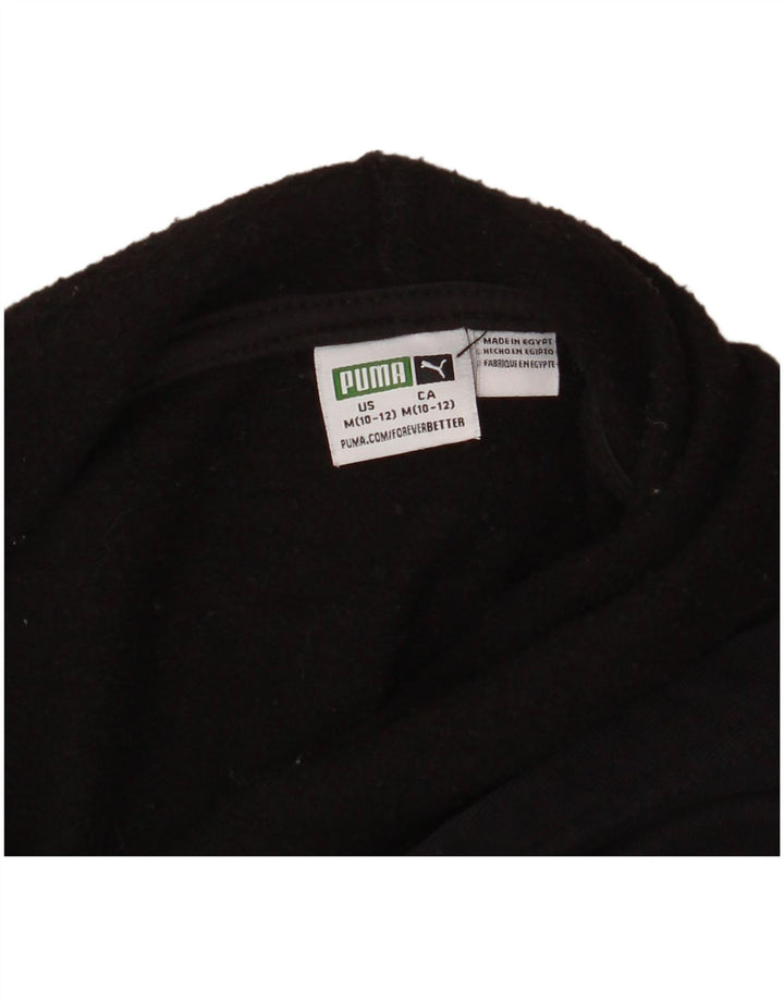 PUMA Boys Graphic Hoodie Jumper 10-11 ετών Medium Black Spotted