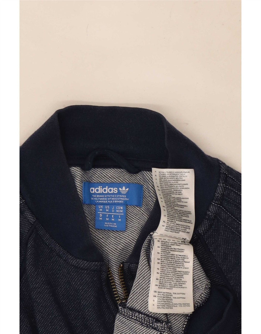 Ανδρική αθλητική φόρμα Adidas Top μπουφάν μεσαίο ναυτικό μπλε βαμβακερό