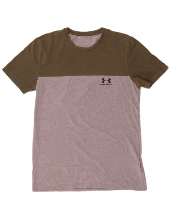 Ανδρικό κοντομάνικο γραφικό μπλουζάκι Under Armour Top Medium Khaki Colourblock