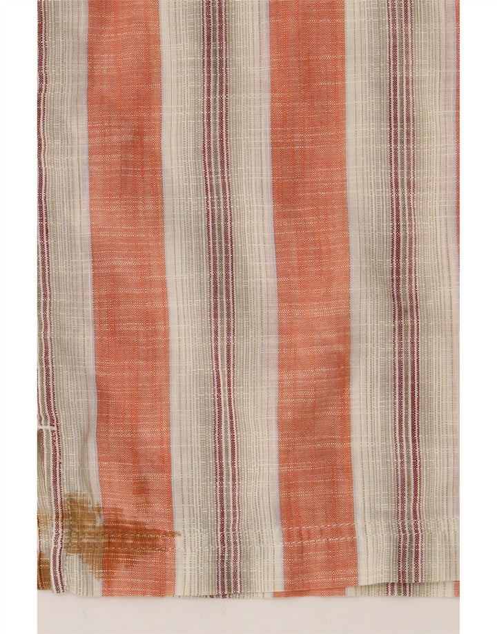 ROHAN Mens Short Sleeve Shirt Medium Orange Striped Cotton Vintage Rohan and Second-Hand Rohan from Messina Hembry 