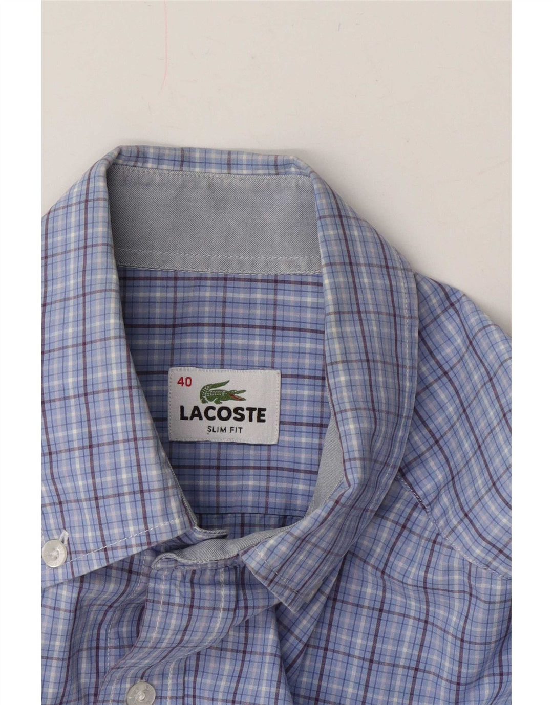 Ανδρικό πουκάμισο Lacoste Slim Fit Size 40 Medium Blue Check