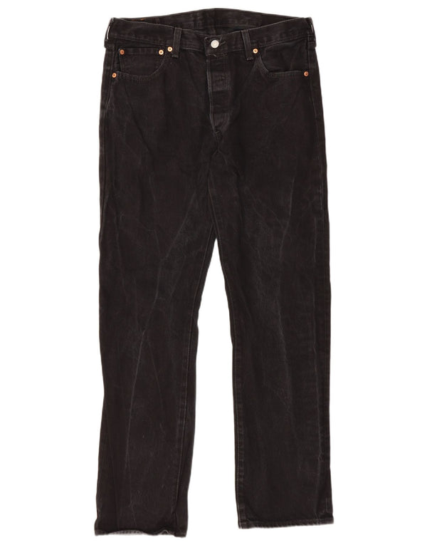 Levi's Mens 501 Straight Jeans W34 L32 Μαύρο βαμβακερό