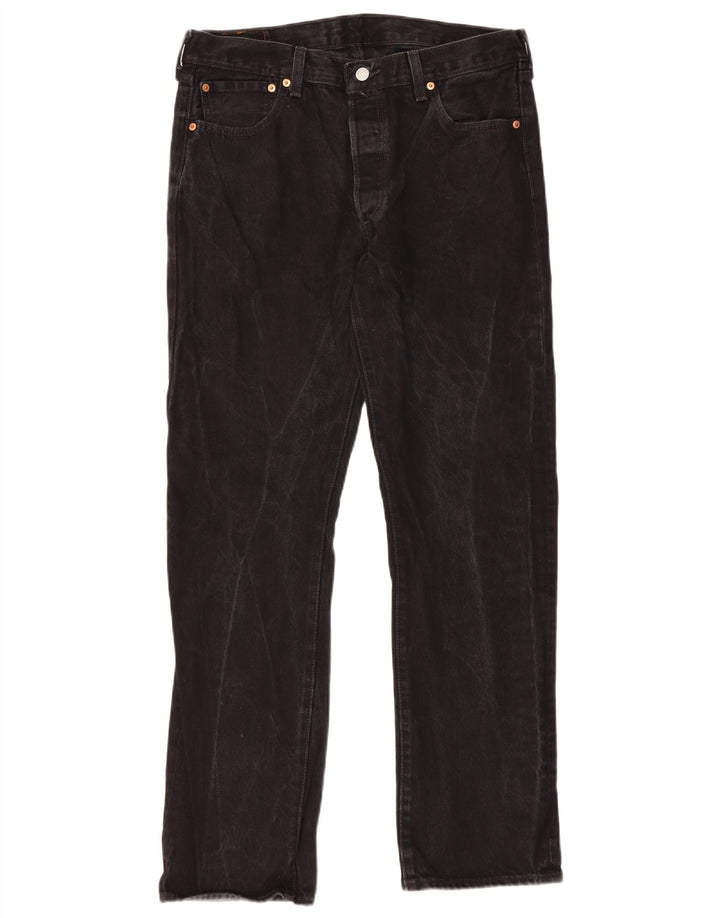 Levi's Mens 501 Straight Jeans W34 L32 Μαύρο βαμβακερό